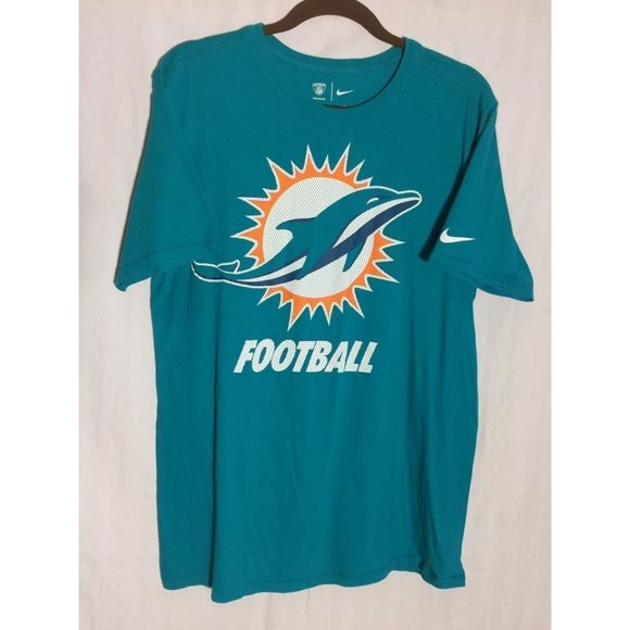 NIKE NFL Miami Dolphins Mesh Style Graphic T-Shirt Teal Green - Picture 2 of 6